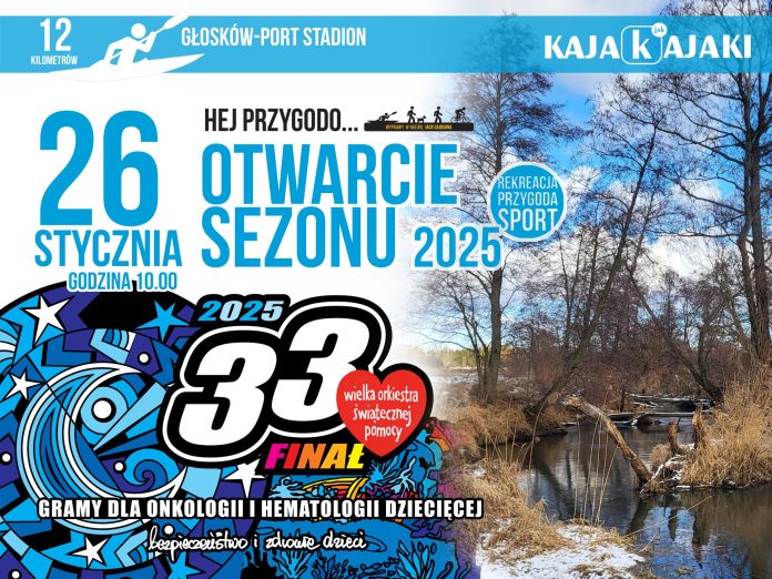 WOŚP 2025 Spływ Jeziorką z Głoskowa do Portu Stadion Piaseczno