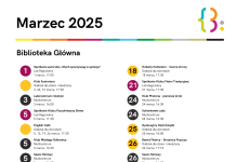 kalendarium Marzec 2025 w Bibliotece Publicznej w Piasecznie