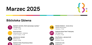 kalendarium Marzec 2025 w Bibliotece Publicznej w Piasecznie