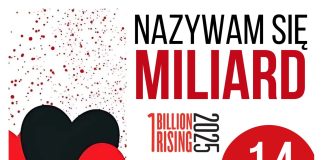 plakat One Billion Rising wspólnie przeciwko przemocy w Piasecznie