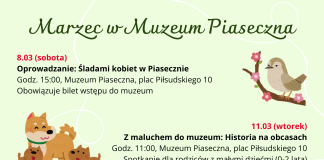 plakat marzec 2025 w Muzeum Piaseczna