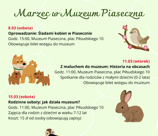 plakat marzec 2025 w Muzeum Piaseczna