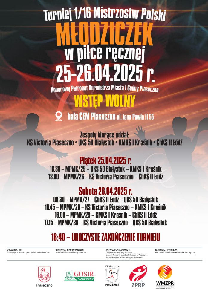 Turniej 1/16 Mistrzostw Polski Młodziczek w piłce ręcznej w Piasecznie