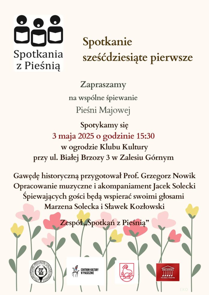 Wspólne śpiewanie Pieśni Majowej w Zalesiu Górnym