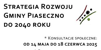 plakat Konsultacje społeczne dotyczące projektu Strategii rozwoju gminy Piaseczno do roku 2040