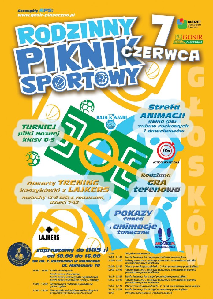 plakat Rodzinny Piknik Sportowy w Głoskowie