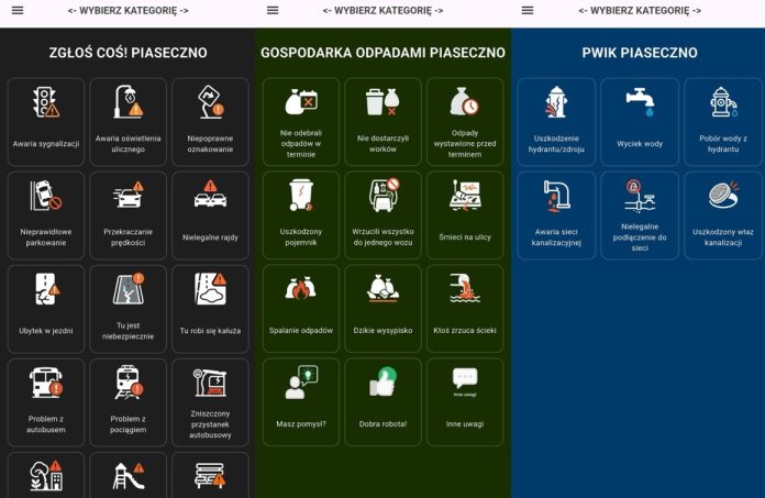 aplikacja zgłoś coś Piaseczno