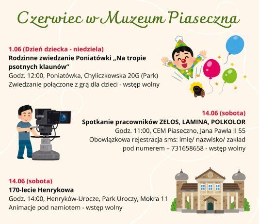 czerwiec 2025 w Muzeum Piaseczna - plakat