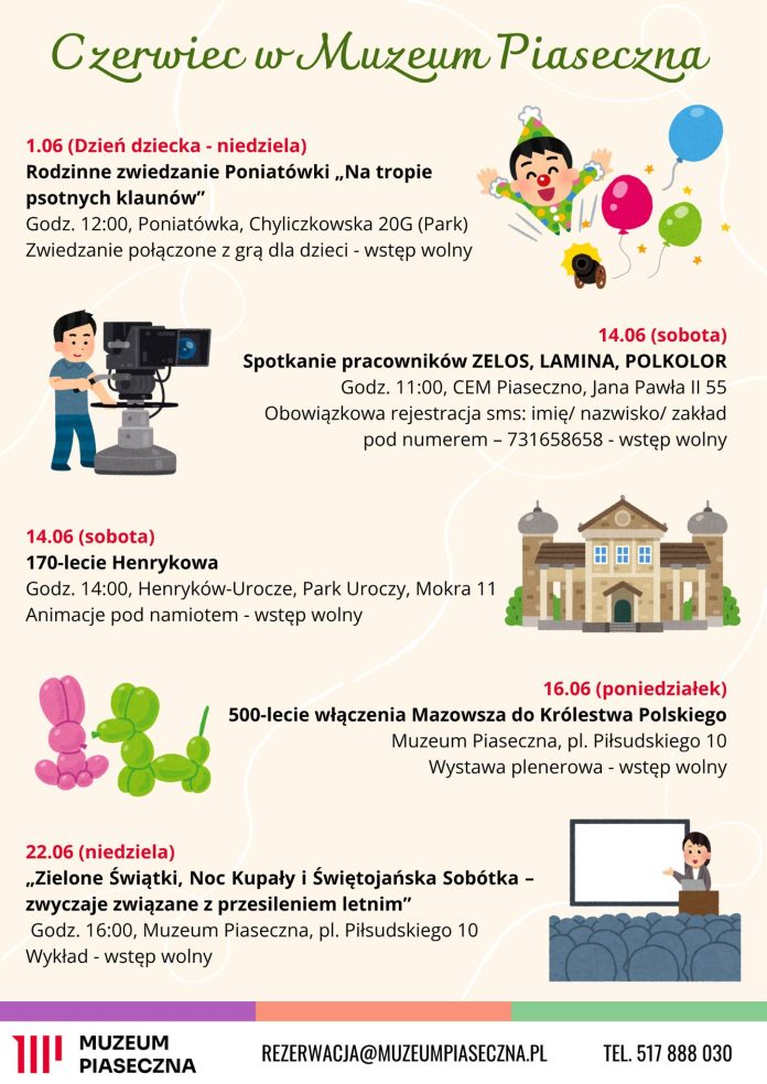 czerwiec 2025 w Muzeum Piaseczna - plakat