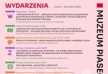 Wykaz wydarzeń wakacyjnych w Muzeum Piaseczna
