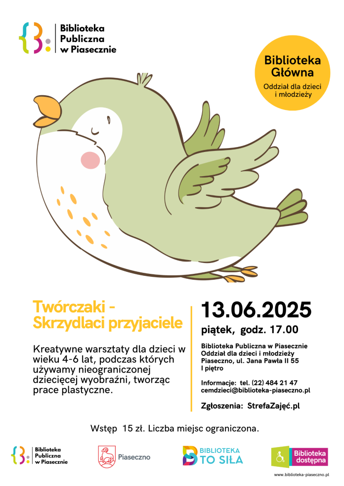 Warsztaty Skrzydlaci Przyjaciele w bibliotece