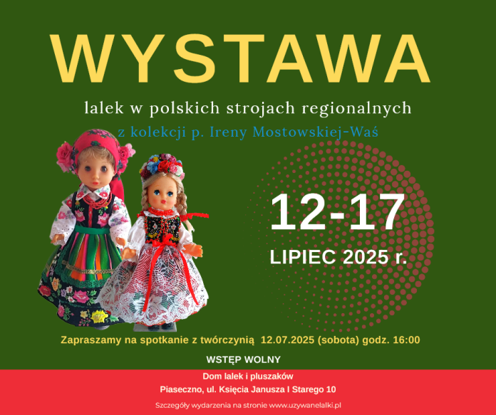 Wystawa lalek w polskich strojach regionalnych w Piasecznie