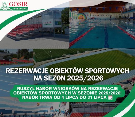 REZERWACJE OBIEKTÓW SPORTOWYCH - Przyjmowanie wniosków do 31 lipca 2025