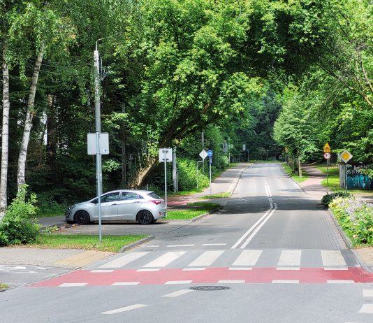 aleja Kalin w Piasecznie, skrzyżowanie z aleją Kasztanów, Cisową i Jaworową