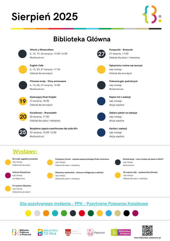 Biblioteka Główna Sierpień 2025 w Bibliotece Publicznej w Piasecznie