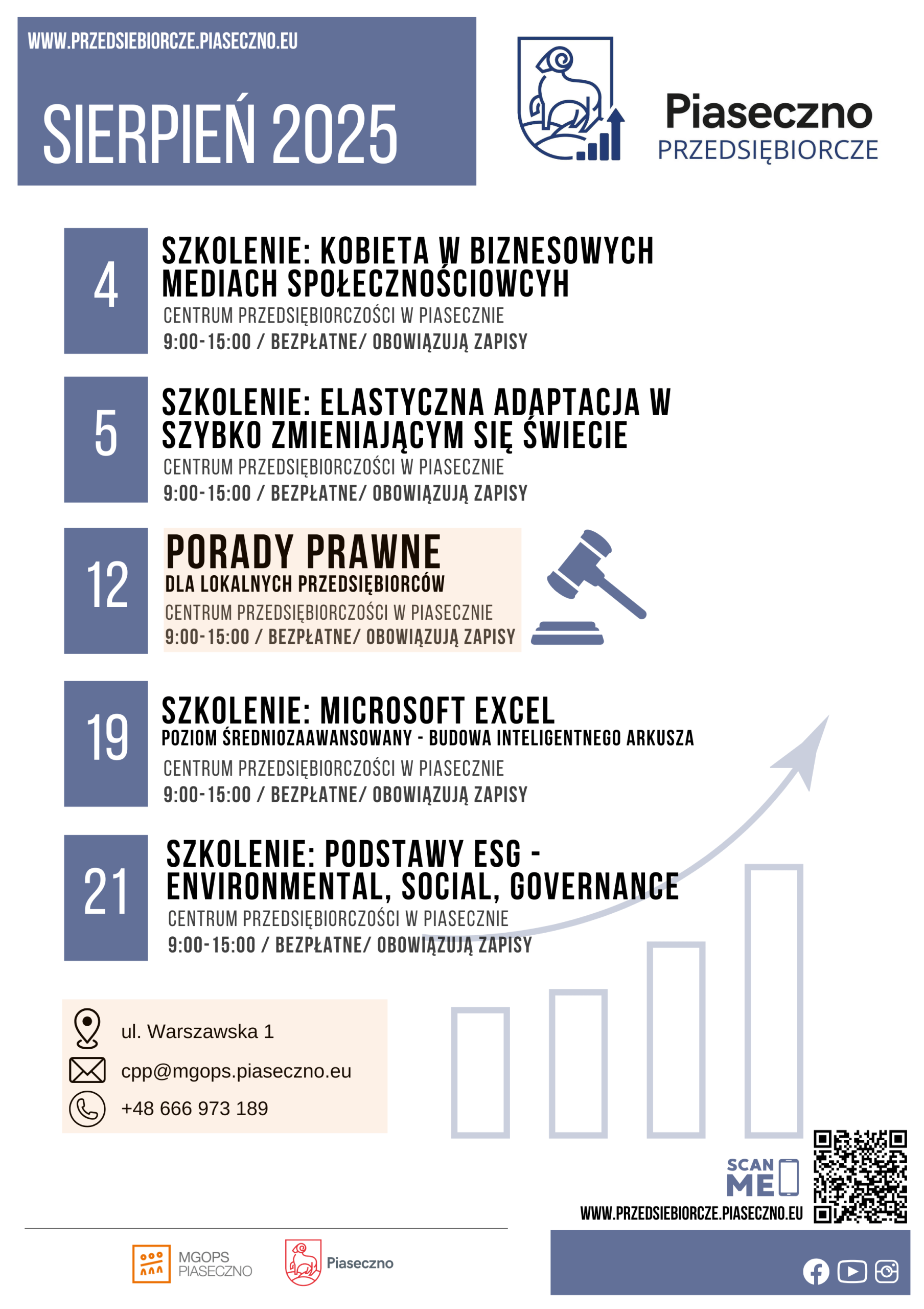Centrum Przedsiębiorczości w Piasecznie Sierpień 2025 z MGOPS Piaseczno