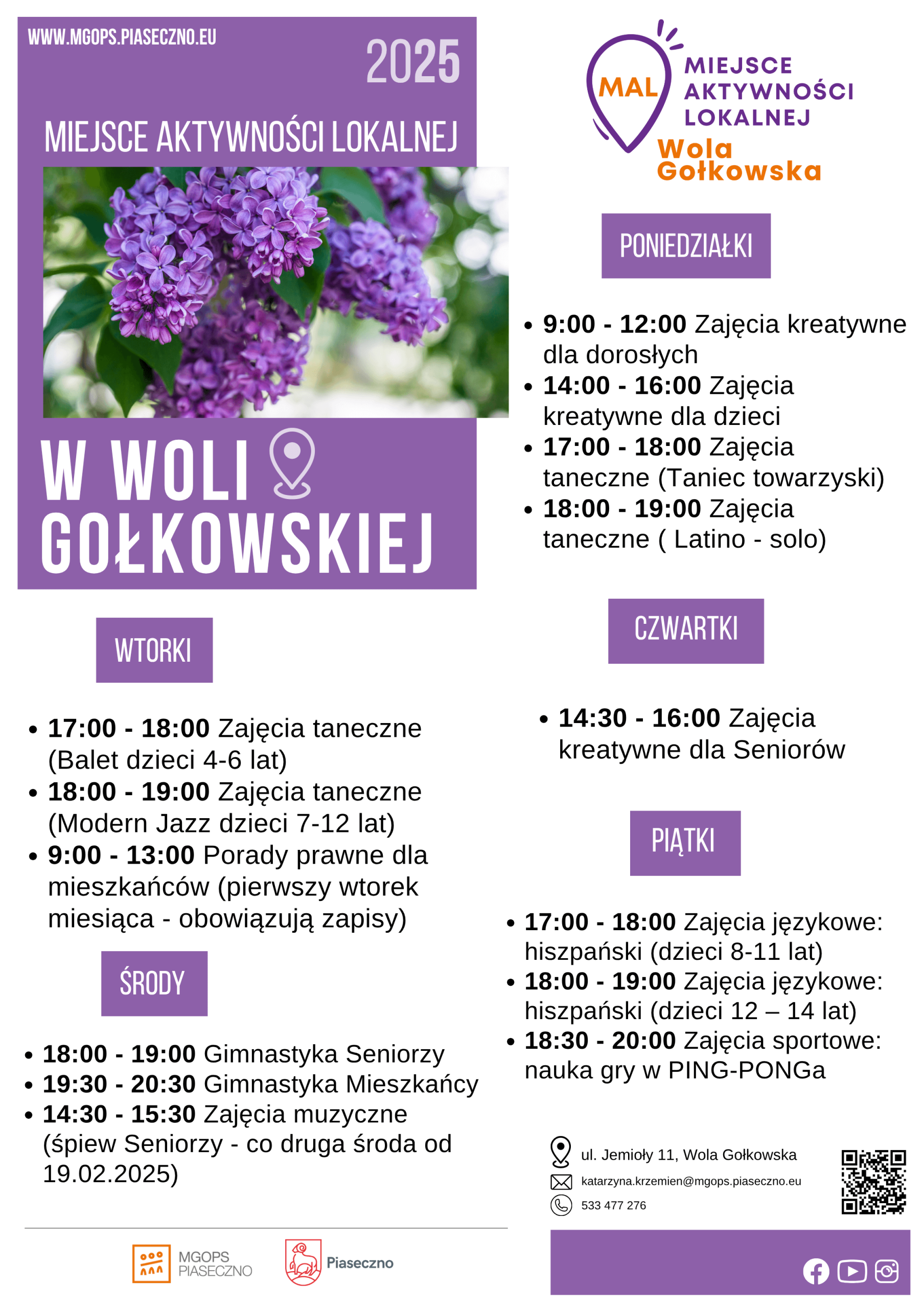 Miejsce Aktywności Lokalnej w Woli Gołkowskiej Sierpień 2025 z MGOPS Piaseczno