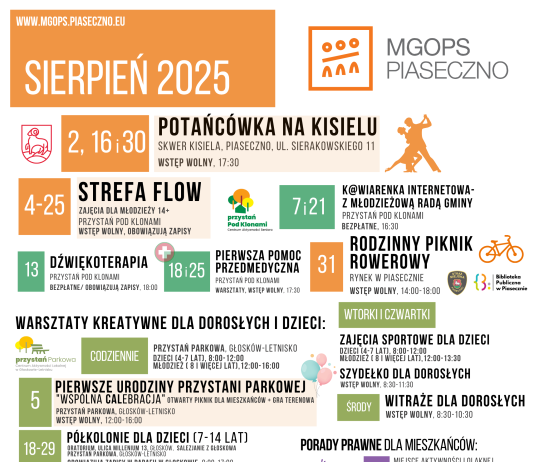 Sierpień 2025 z MGOPS Piaseczno