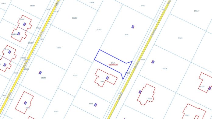 Sprzedaż części nieruchomości gruntowej niezabudowanej położonej w Głoskowie, oznaczonej jako działka ew. 241/7 o powierzchni 321m.kw.