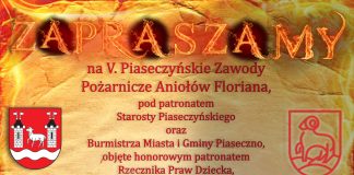 plakat zawody pożarnicze V Piaseczyńskie Zawody Pożarnicze Aniołów Floriana