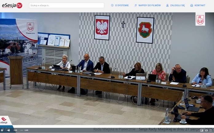 esesja sierpień XXIII sesja Rady Miejskiej w Piasecznie