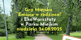 Plakat zapraszający na grę terenową Emocje w rodzince