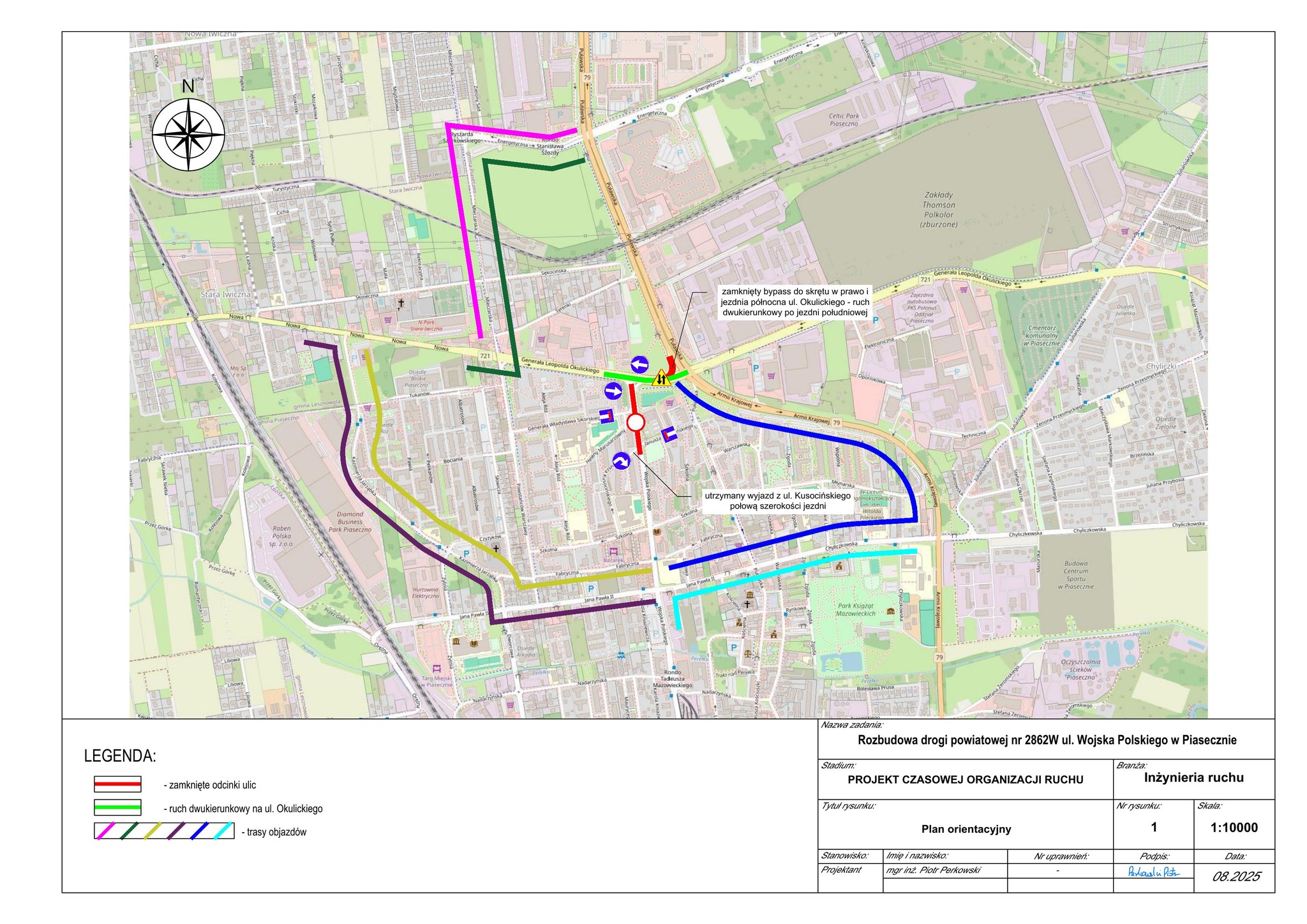 mapa objazdów przebudowa wojska polskiego i okulickiego
