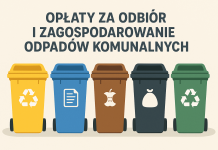 grafika z koszami na śmieci