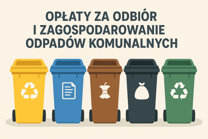 grafika z koszami na śmieci