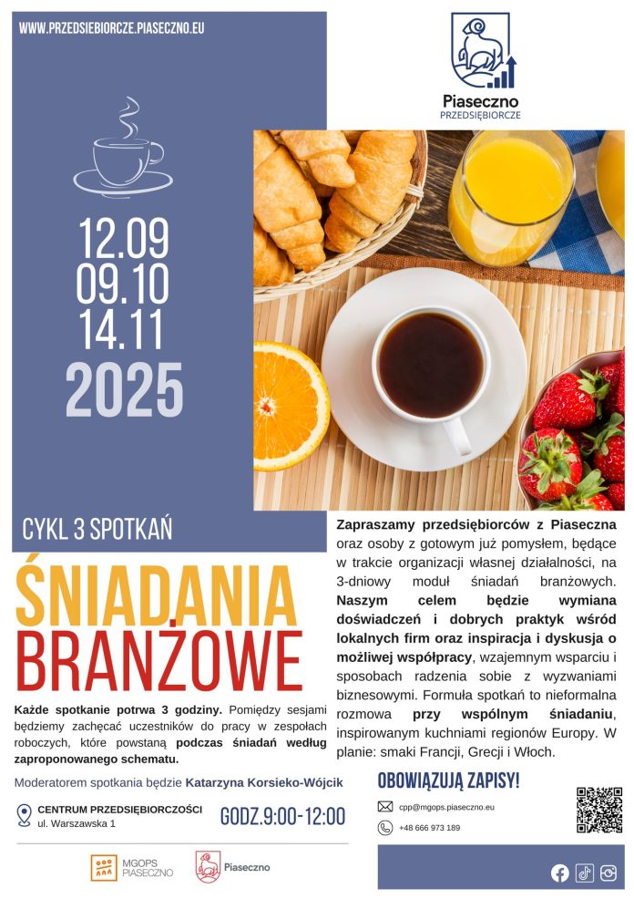 Śniadanie Branżowe dla przedsiębiorców z terenu gminy Piaseczno