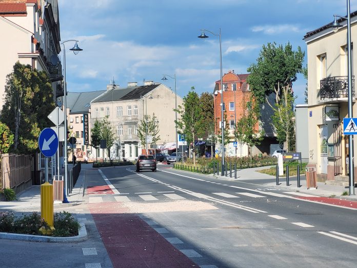 Ulica Sienkiewicza przed otworzeniem nawierzchni asfaltowej