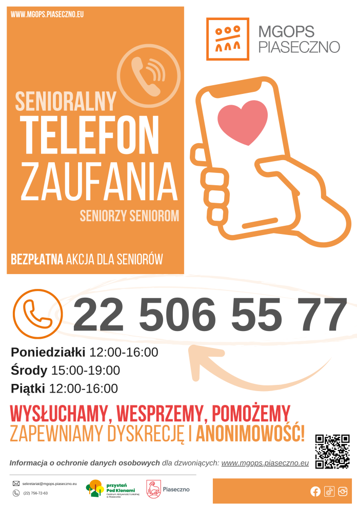 plakat senioralny telefon zaufania