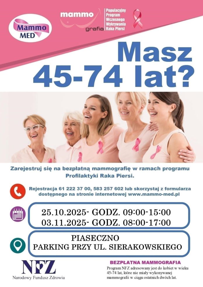 Bezpłatna mammografia w Piasecznie