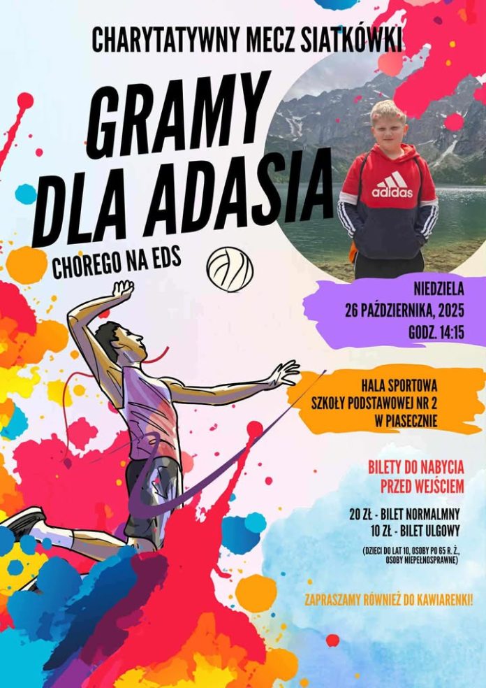 Gramy dla Adasia charytatywny mecz siatkówki w Piasecznie