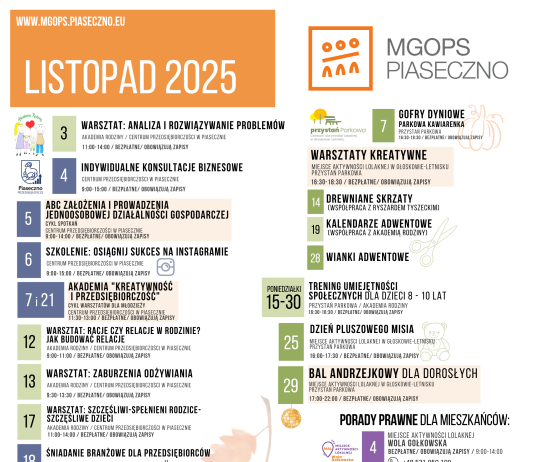 Listopad 2025 z MGOPS Piaseczno