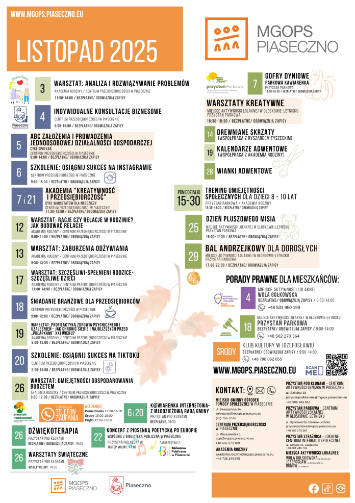 Listopad 2025 z MGOPS Piaseczno Listopad 2025 z MGOPS Piaseczno