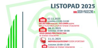 Sportowy Listopad w GOSiR Piaseczno - kalendarz imprez sportowych