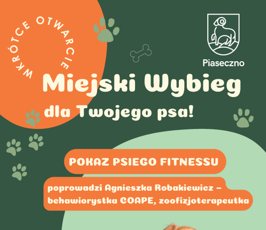 plakat z psem otwarcie wybiegu dla psów w parku miejskim