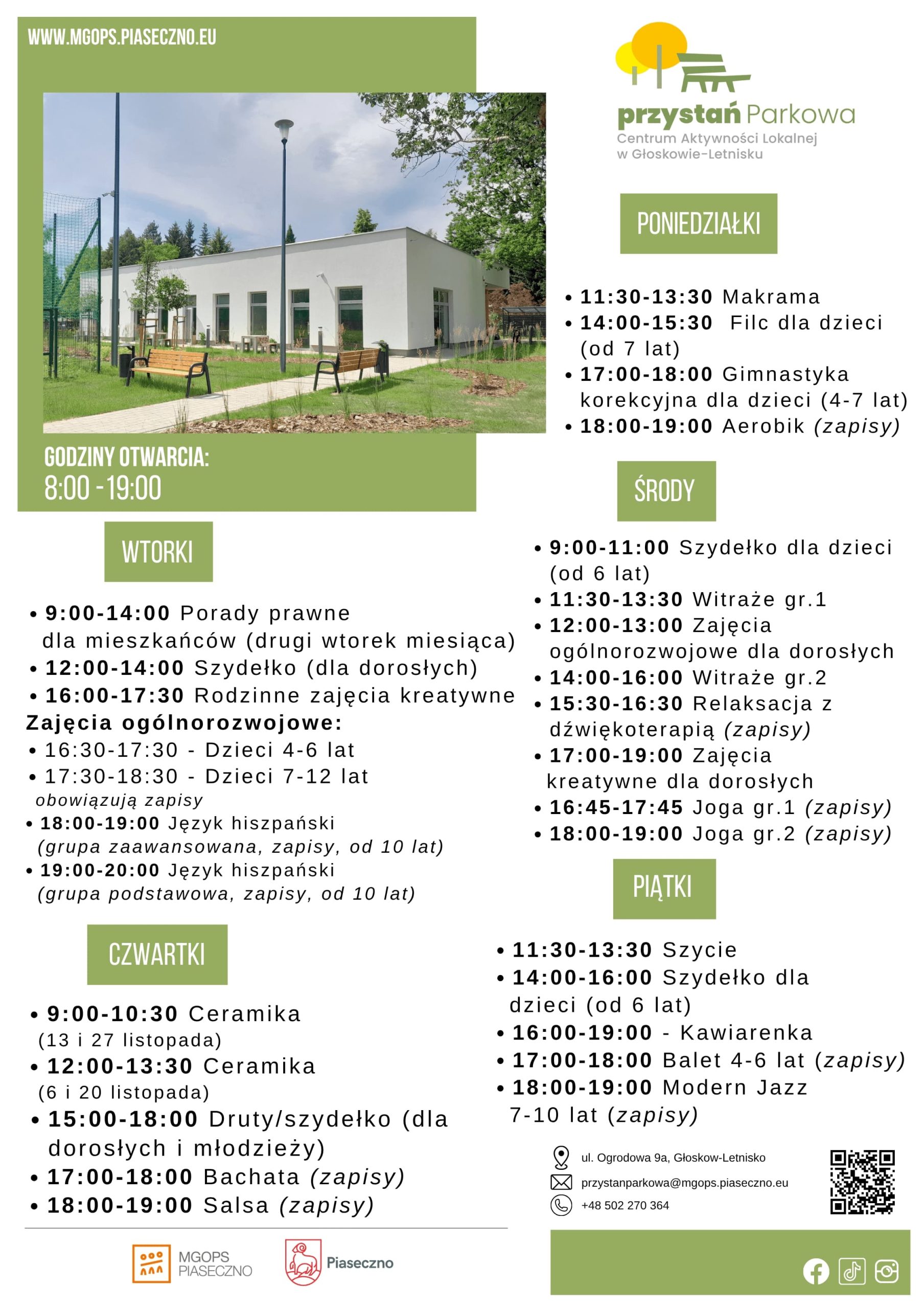 Centrum Aktywności Lokalnej w Głoskowie-Letnisku - Przystań Parkowa