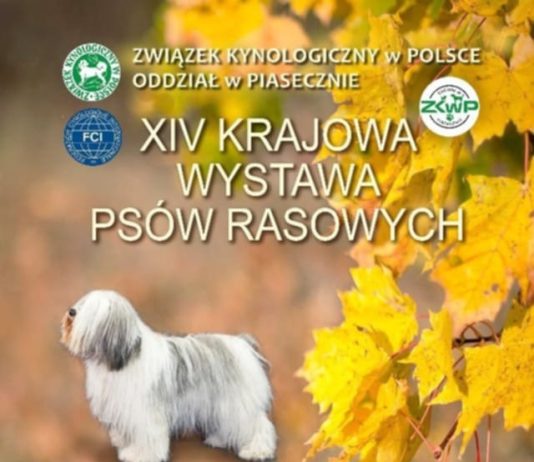 wystawa psów rasowych - plakat XIV Krajowa Wystawa Psów Rasowych w Piasecznie