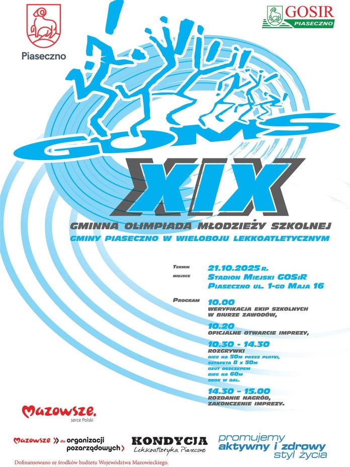 XIX Gminna Olimpiada Młodzieży Szkolnej Gminy Piaseczno w Wieloboju Lekkoatletycznym
