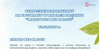 plakat Spotkanie edukacyjne Ciepło bez smogu