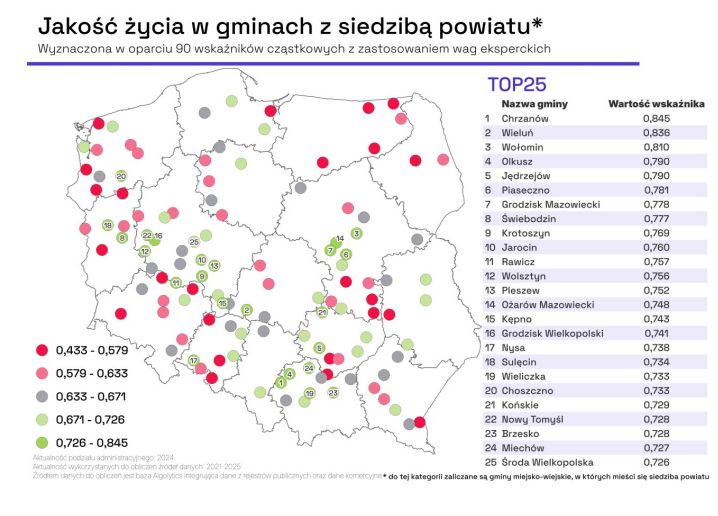grafika z mapą Polski