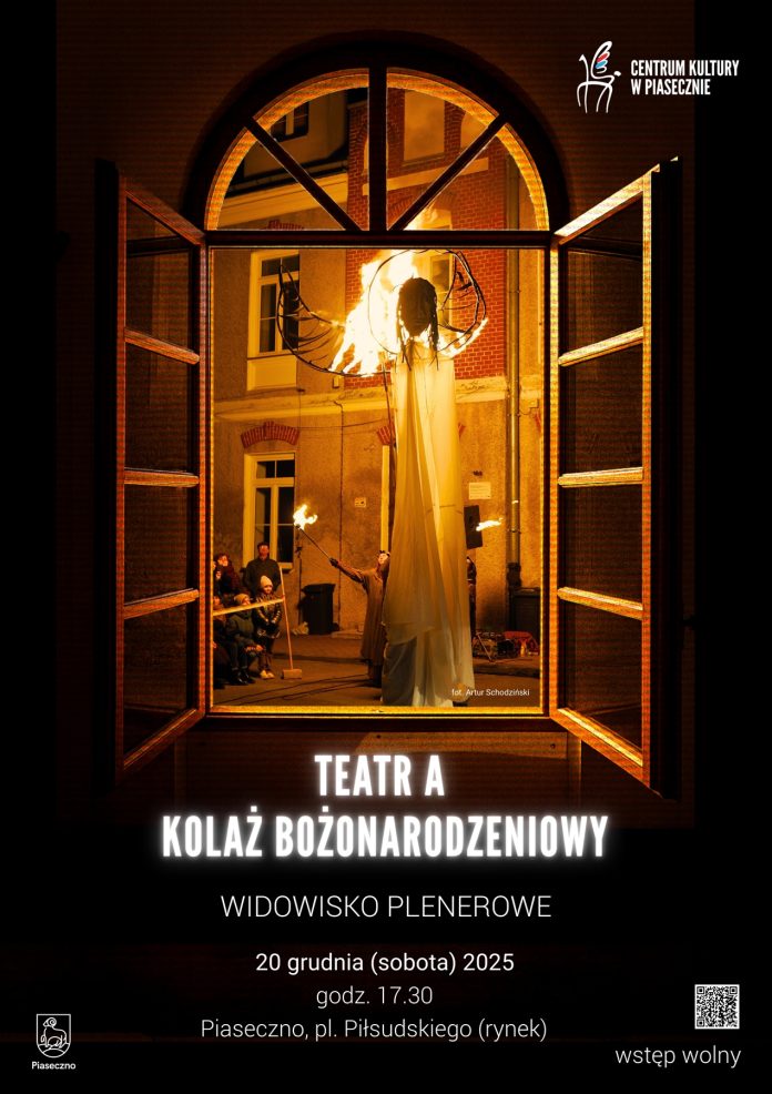 Kolaż Bożonarodzeniowy widowisko plenerowe Teatru A w Piasecznie