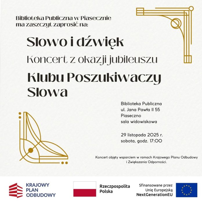 Koncert Słowo i dźwięk jubileusz 20-lecia Klubu Poszukiwaczy Słowa