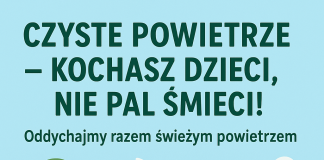 plakat, na grafice dwoje dzieci na łące, w tle drzewa