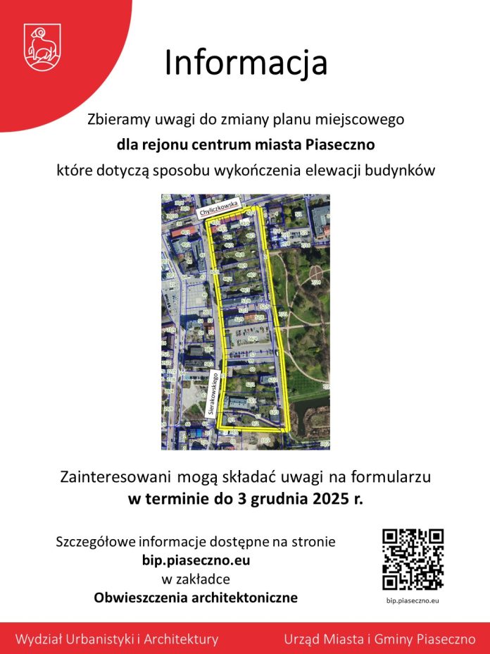 Konsultacje społeczne projektu zmiany planu miejscowego dla rejonu centrum miasta Piaseczno