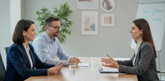 Rozmowa rekrutacyjna, foto wygenerowane przez AI Gemini Google