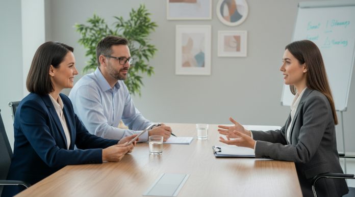 Rozmowa rekrutacyjna, foto wygenerowane przez AI Gemini Google