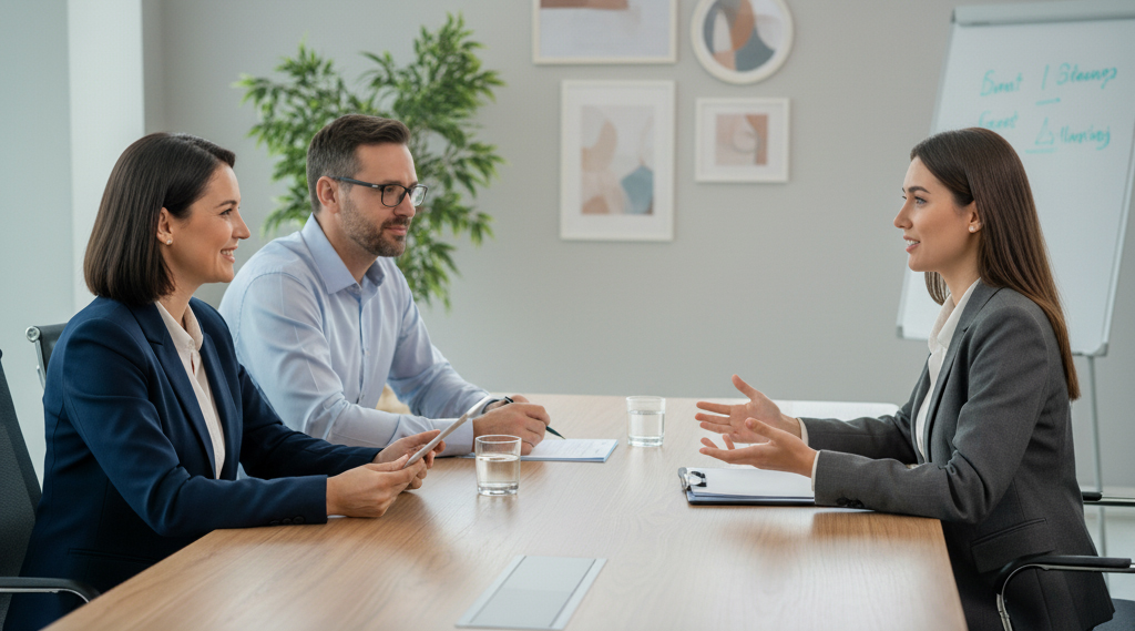 Rozmowa rekrutacyjna, foto wygenerowane przez AI Gemini Google Rozmowa rekrutacyjna, foto wygenerowane przez AI Gemini Google